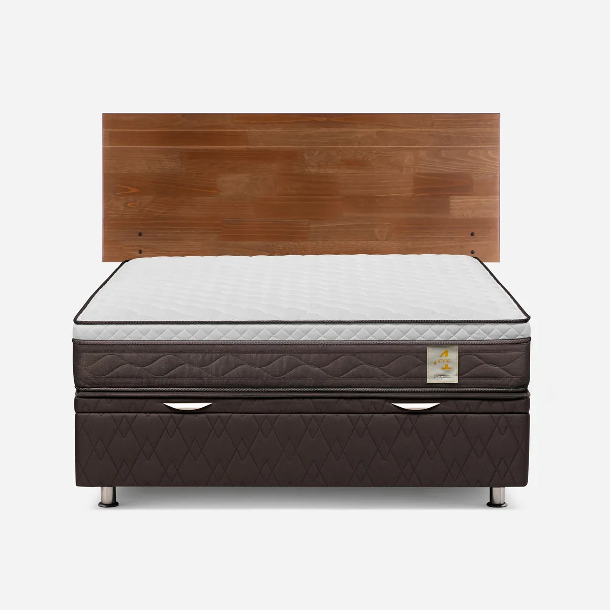 ROSEN - Cama baúl New Style 4 Plus 2 Plazas x 2.00 mt + Respaldo Rosen