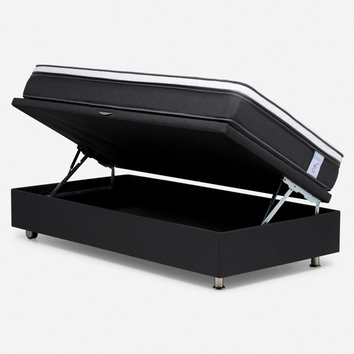 ROSEN - Cama baúl New Style 6 1 Plaza x 2.00 mt + Respaldo + 1 Velador Rosen