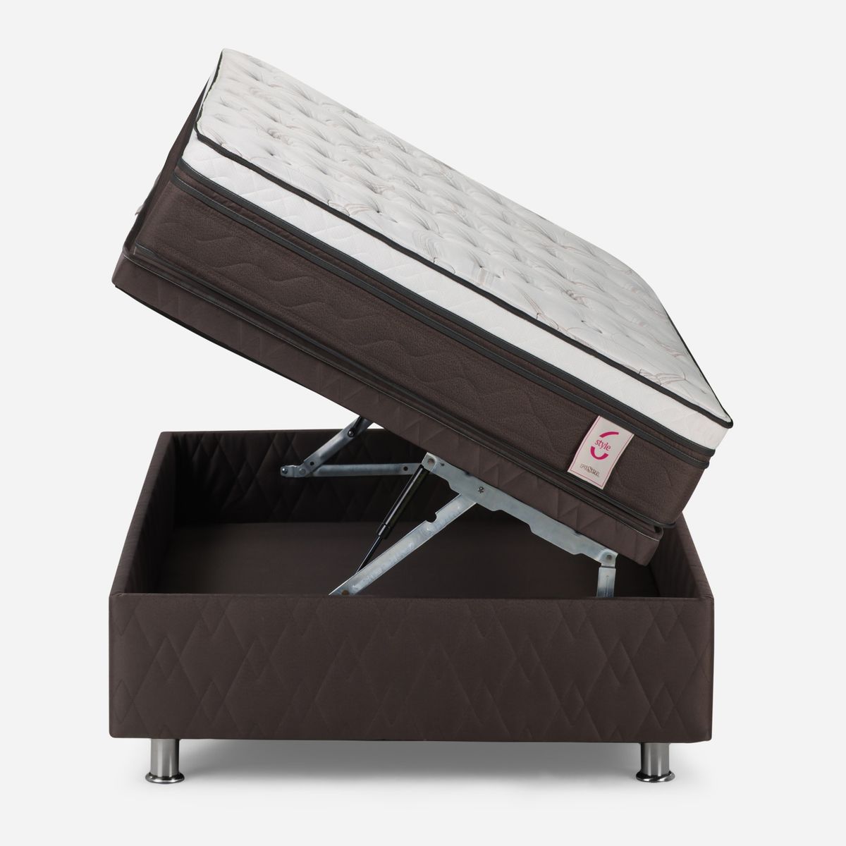ROSEN - Cama baúl New Style 6 1 Plaza x 2.00 mt + Respaldo + 1 Velador Rosen
