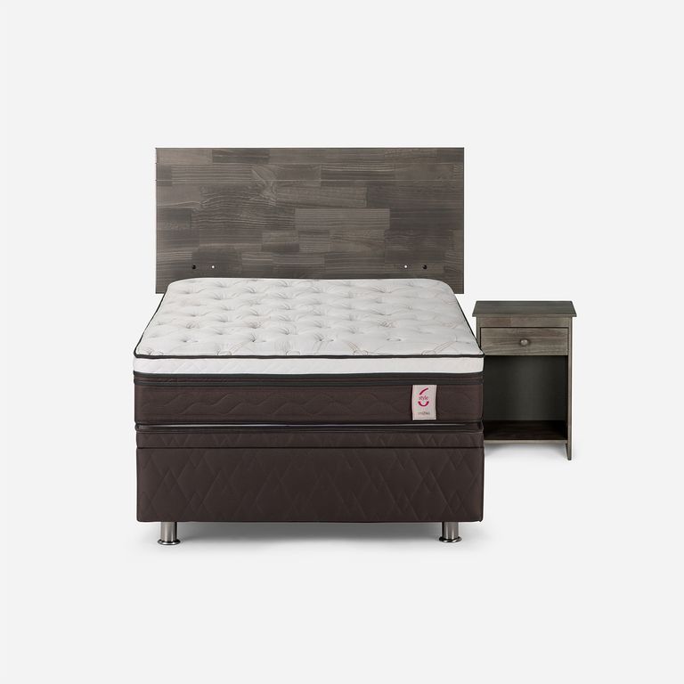 ROSEN Cama Baúl New Style 6 1,5 Plazas x 2.00 mt + Respaldo + 1 Velador