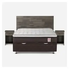 ROSEN - Boxet New Style 6 2 Plazas + Respaldo Incluye 2 Veladores