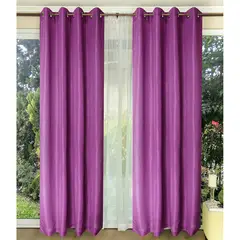 DORAL - Set De Cortinas Rústico Taba 8 Piezas Arg Fucsia