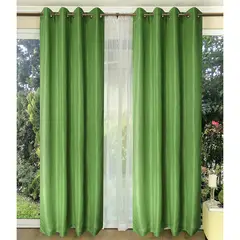 DORAL - Set De Cortinas Rústico Tabat 8 Piezas Arg Verde