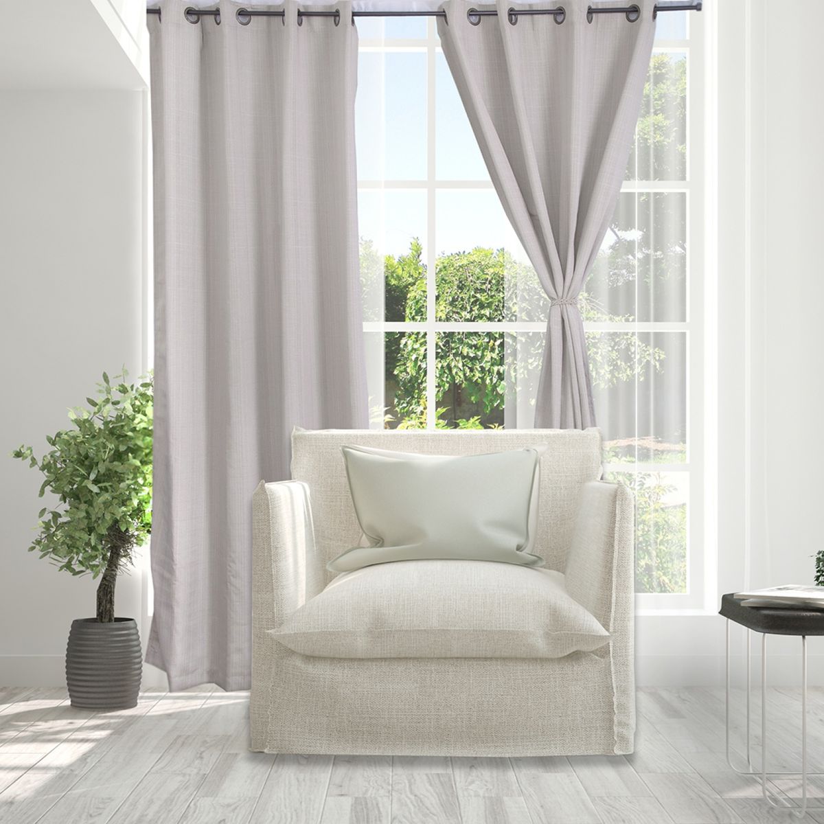 DORAL - Set De Cortinas Decorativa Poliéster 140X220 Cm Doral