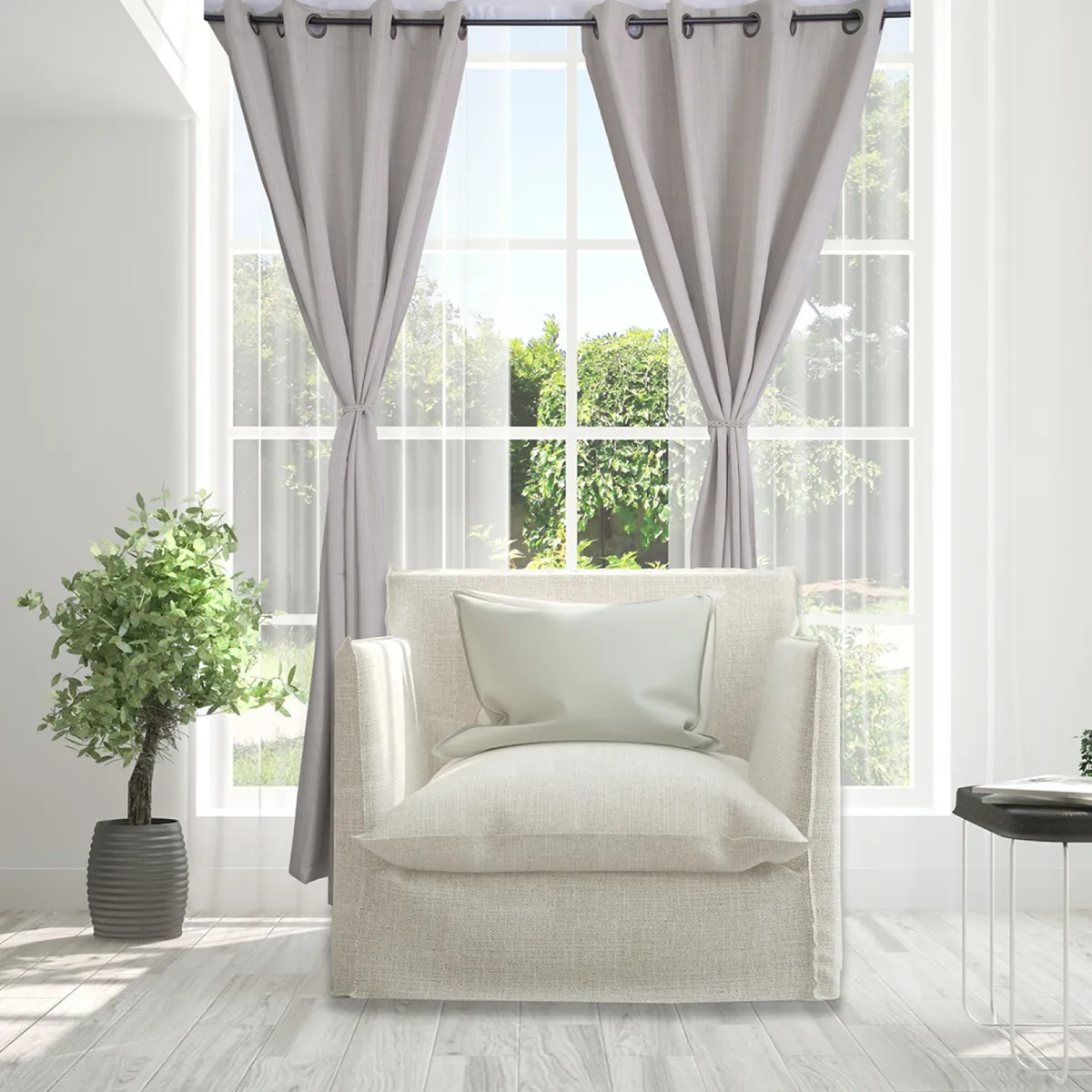 DORAL - Set De Cortinas Decorativa Poliéster 140X220 Cm Doral