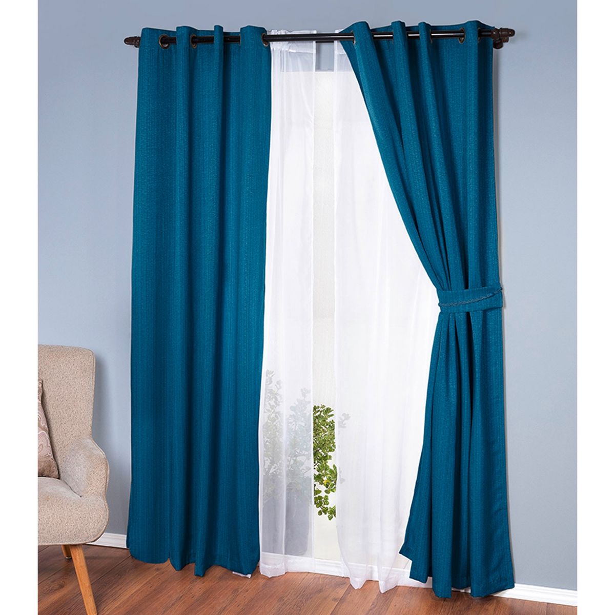 DORAL - Set De Cortinas Decorativa Poliéster 140X220 Cm Doral