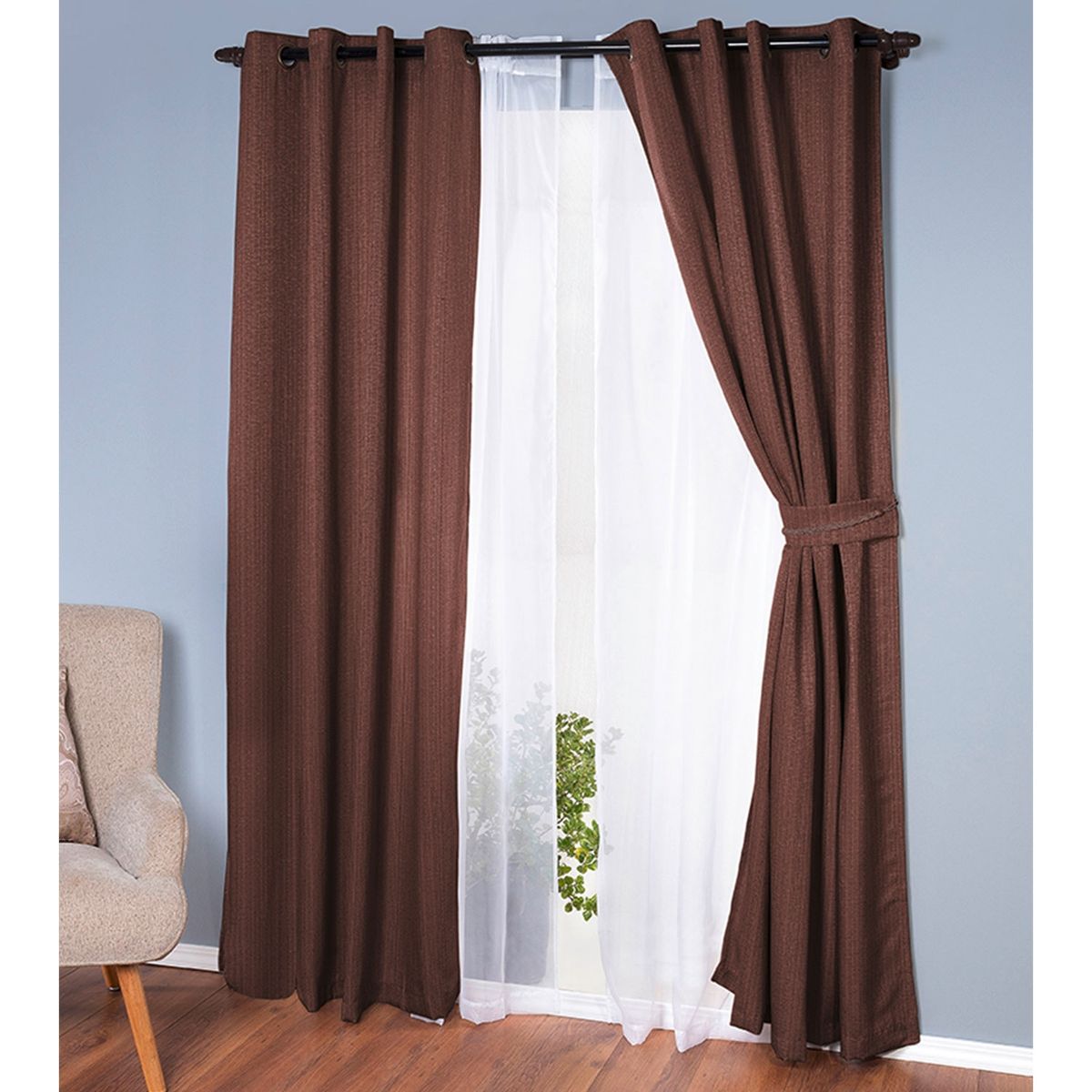 DORAL - Set De Cortinas Decorativa Poliéster 140X220 Cm Doral