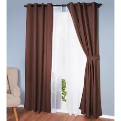 DORAL - Set De Cortinas Decorativa Poliéster 140X220 Cm
