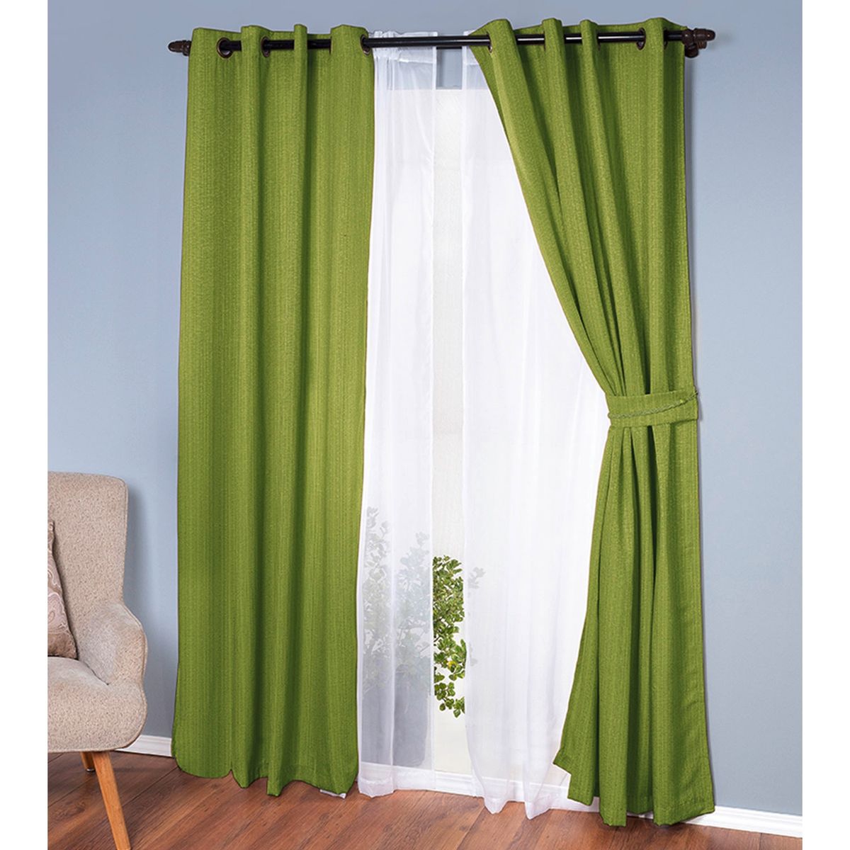 DORAL - Set De Cortinas Decorativa Poliéster 140X220 Cm Doral