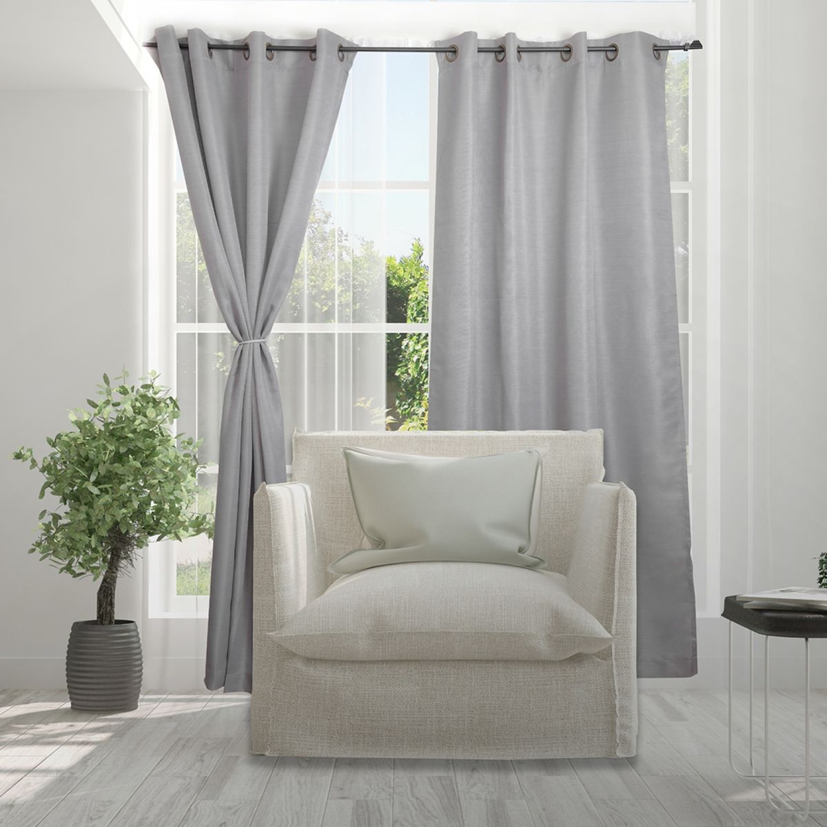 DORAL - Set De Cortinas Decorativa Poliéster 140X220 Cm Doral