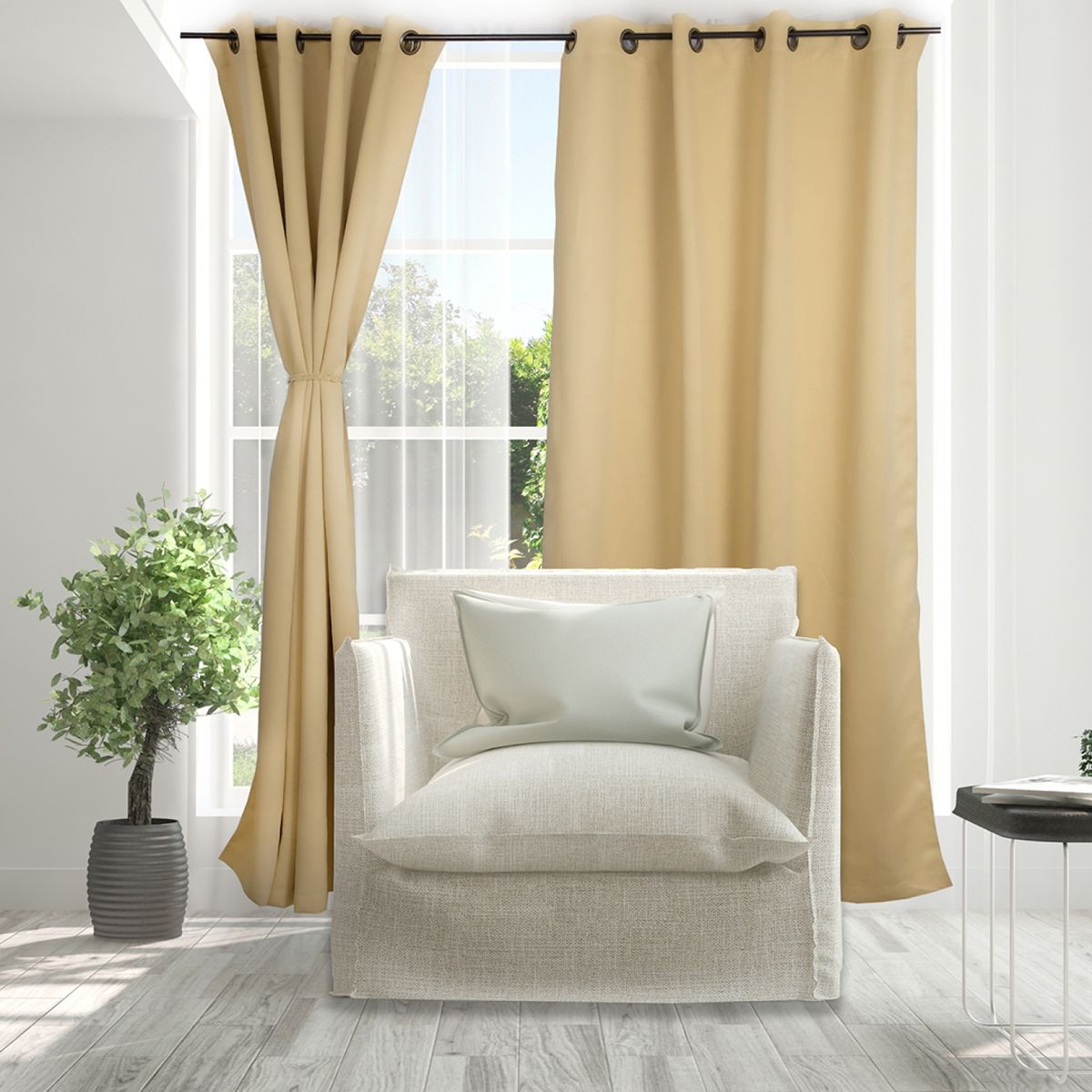 DORAL - Set De Cortinas Black Out Poliéster 140X220 Cm Doral