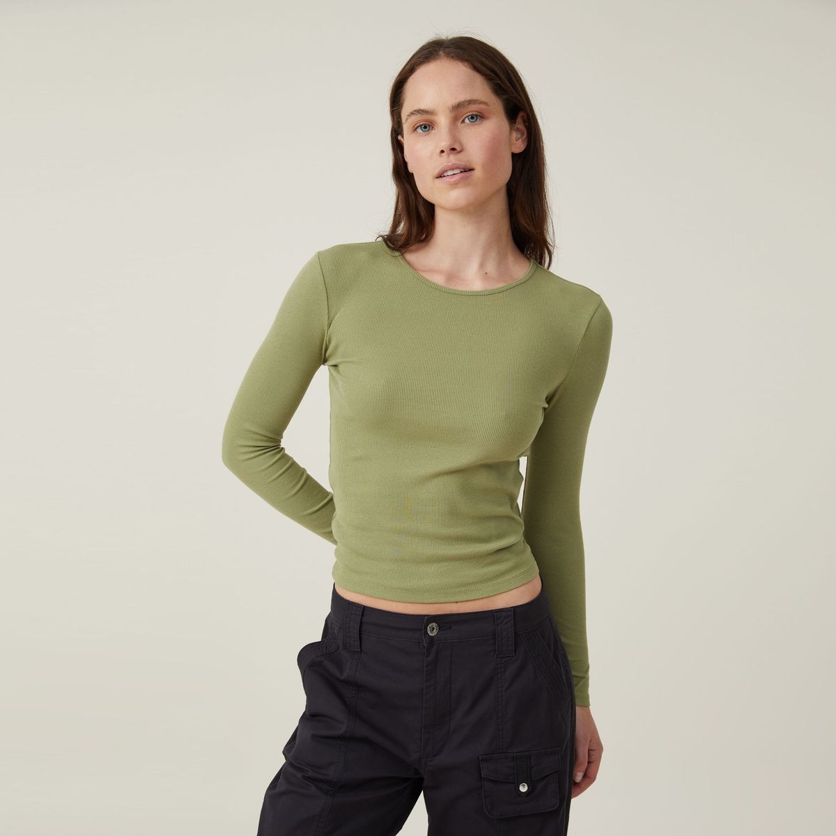 COTTON ON - Polera Manga Larga Algodón Orgánico Mujer Cotton On