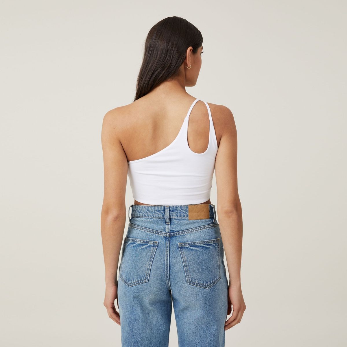 COTTON ON - Crop Top Un Hombro Algodón Mujer Cotton On