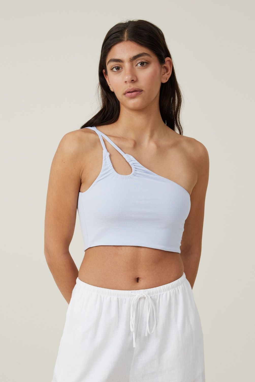 COTTON ON - Crop Top Un Hombro Algodón Mujer Cotton On