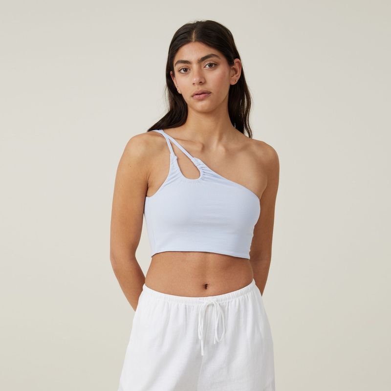 COTTON ON - Crop Top Un Hombro Algodón Mujer Cotton On