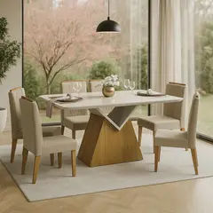 VEKKAHOME - Juego De Comedor Argo Lia 6 Sillas