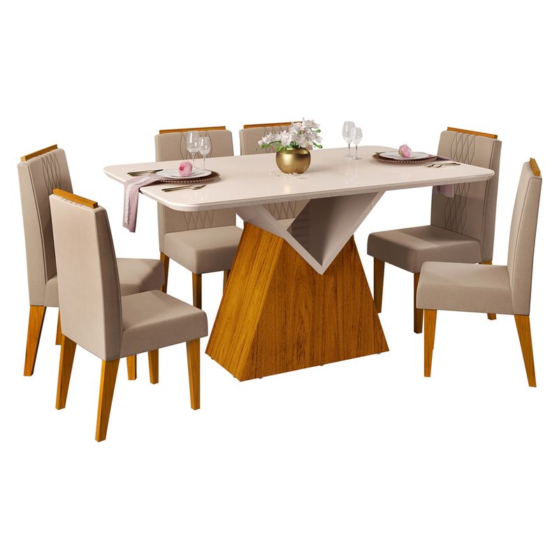VEKKAHOME - Juego De Comedor Argo Lia 6 Sillas Vekkahome