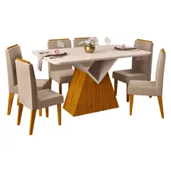 VEKKAHOME - Juego De Comedor Argo Lia 6 Sillas
