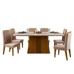 VEKKAHOME - Juego De Comedor Celina Italia Lia 6 Sillas