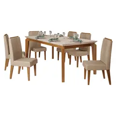 VEKKAHOME - Juego De Comedor Serena Lia 6 Sillas