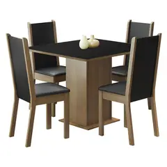 VEKKAHOME - Juego De Comedor 4 Sillas Lilo