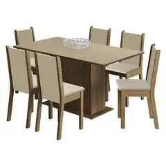 VEKKAHOME - Juego De Comedor 6 Sillas Suecia