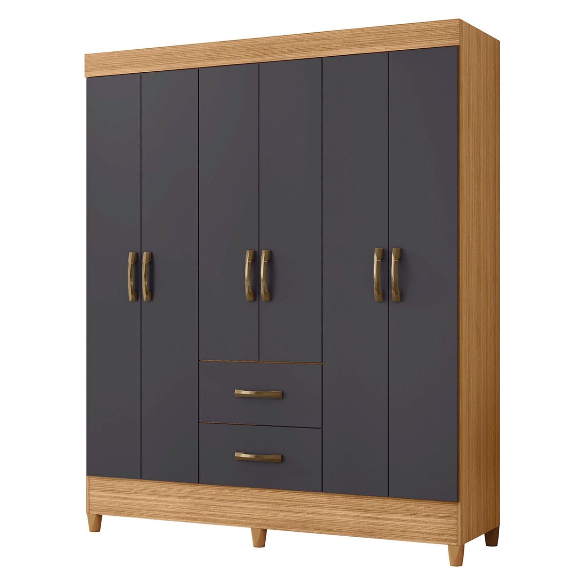 VEKKAHOME - Combo Clóset 6 Puertas + Cómoda 4 Cajones Vekkahome