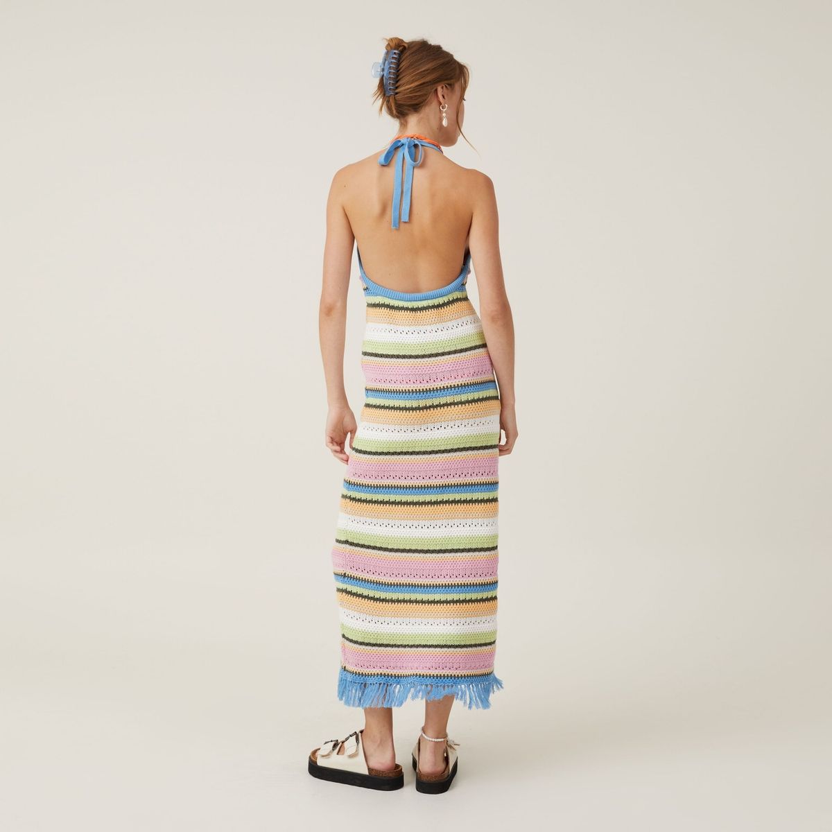 COTTON ON - Vestido Crohet Midi Algodón Mujer Cotton On