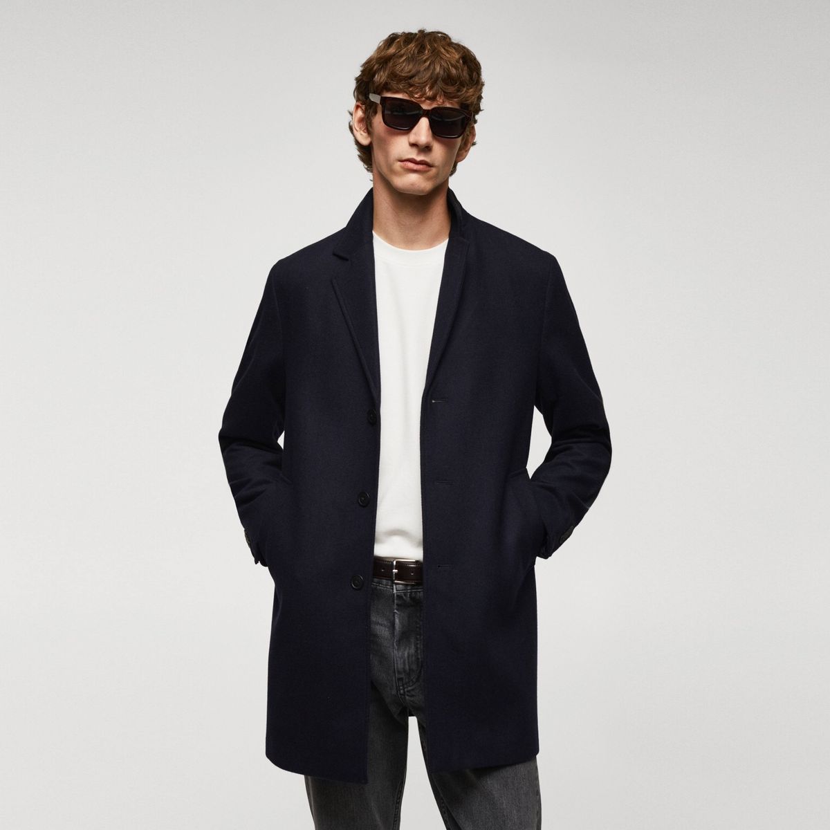 MANGO MAN - Abrigo Lana Reciclada Slim-Fit Hombre Mango Man