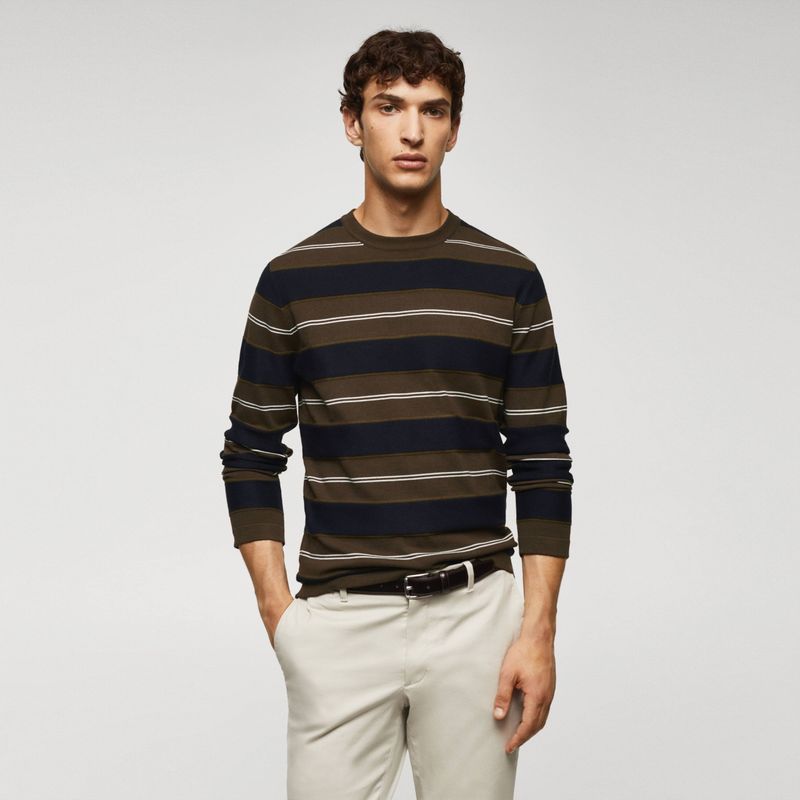 MANGO MAN - Sweater Rayas Punto Fino Hombre Mango Man