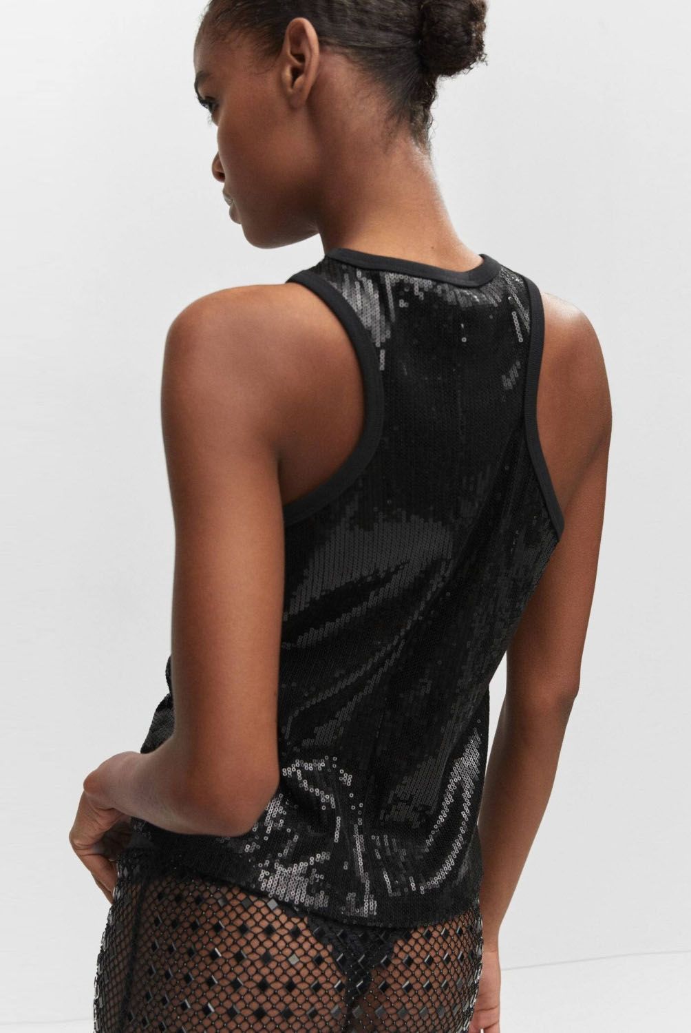 MANGO - Top Halter Lentejuelas Mujer Mango