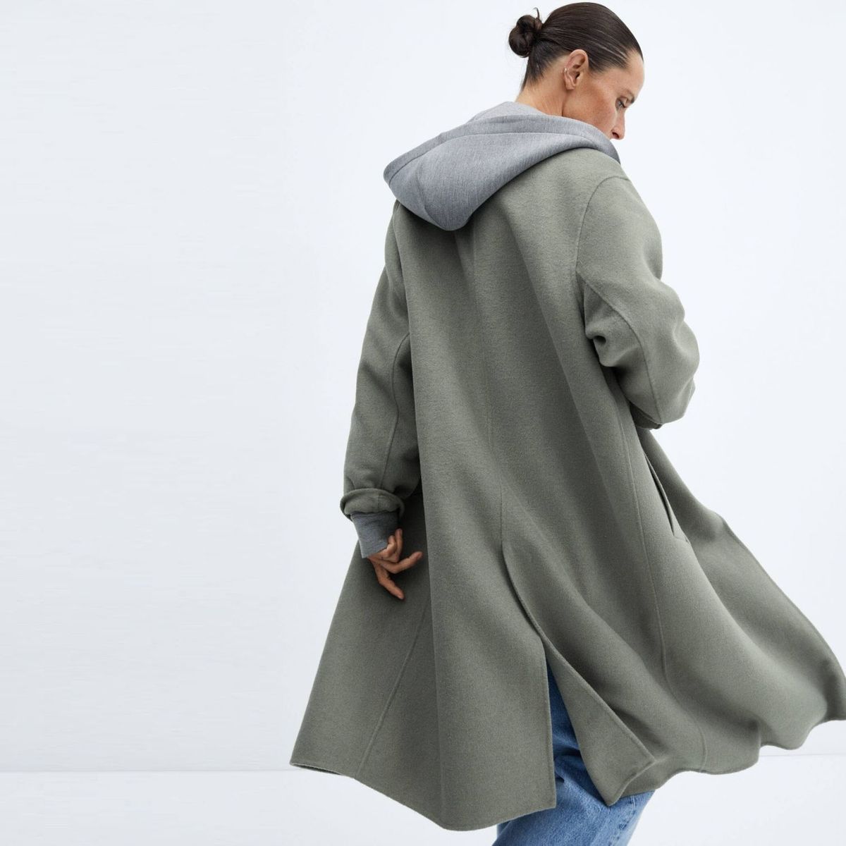 MANGO - Abrigo Lana Handmade Oversize Mujer Mango