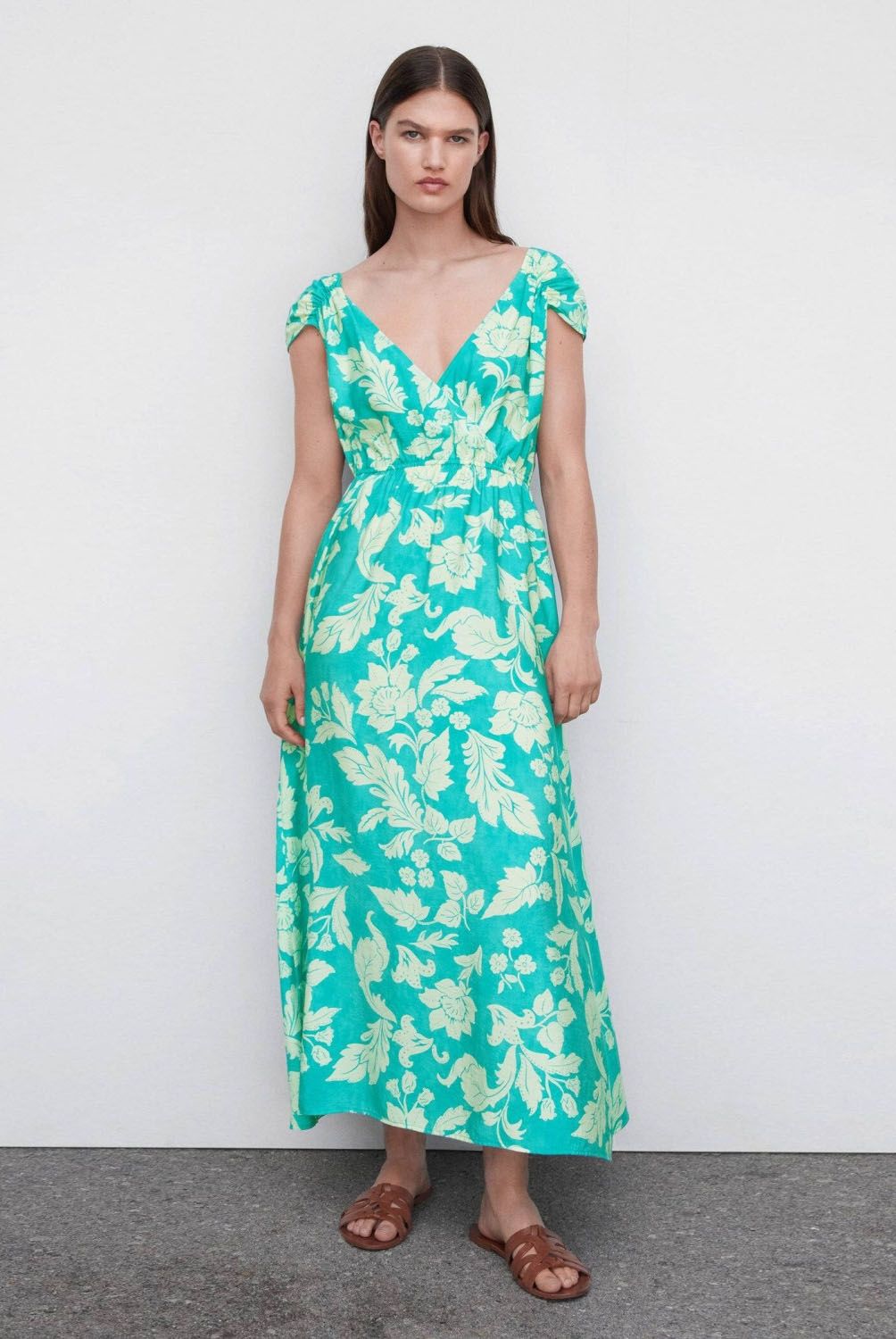 MANGO - Vestido Floral Escote Cruzado Mujer Mango