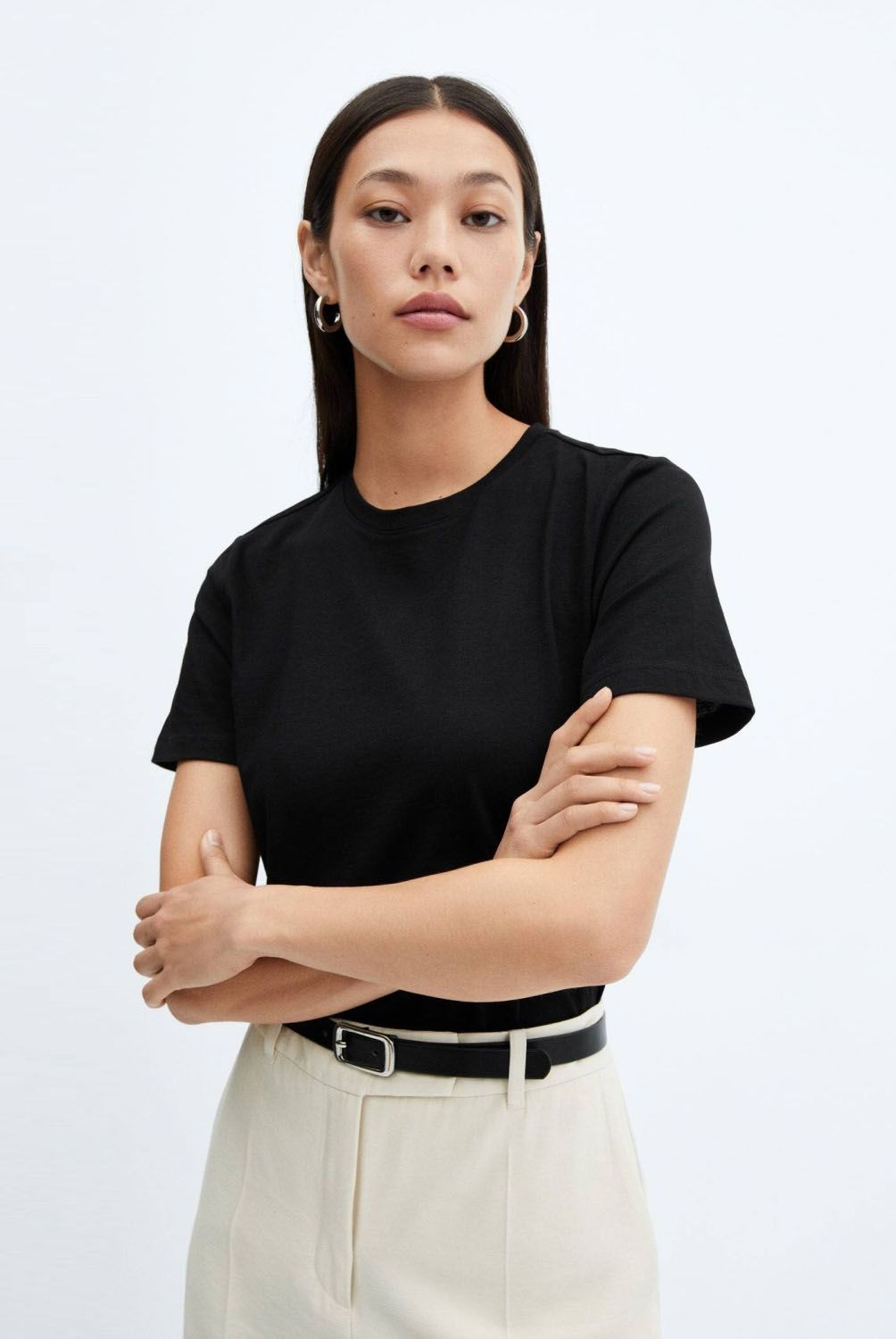 MANGO - Polera 100% Algodón Mujer Mango