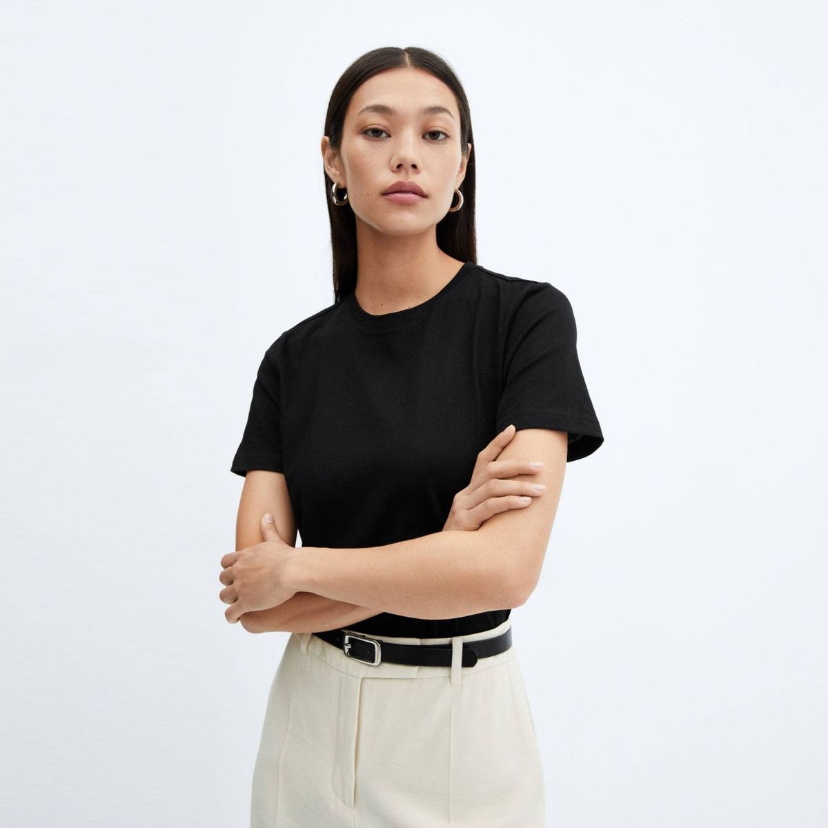 MANGO - Polera 100% Algodón Mujer Mango