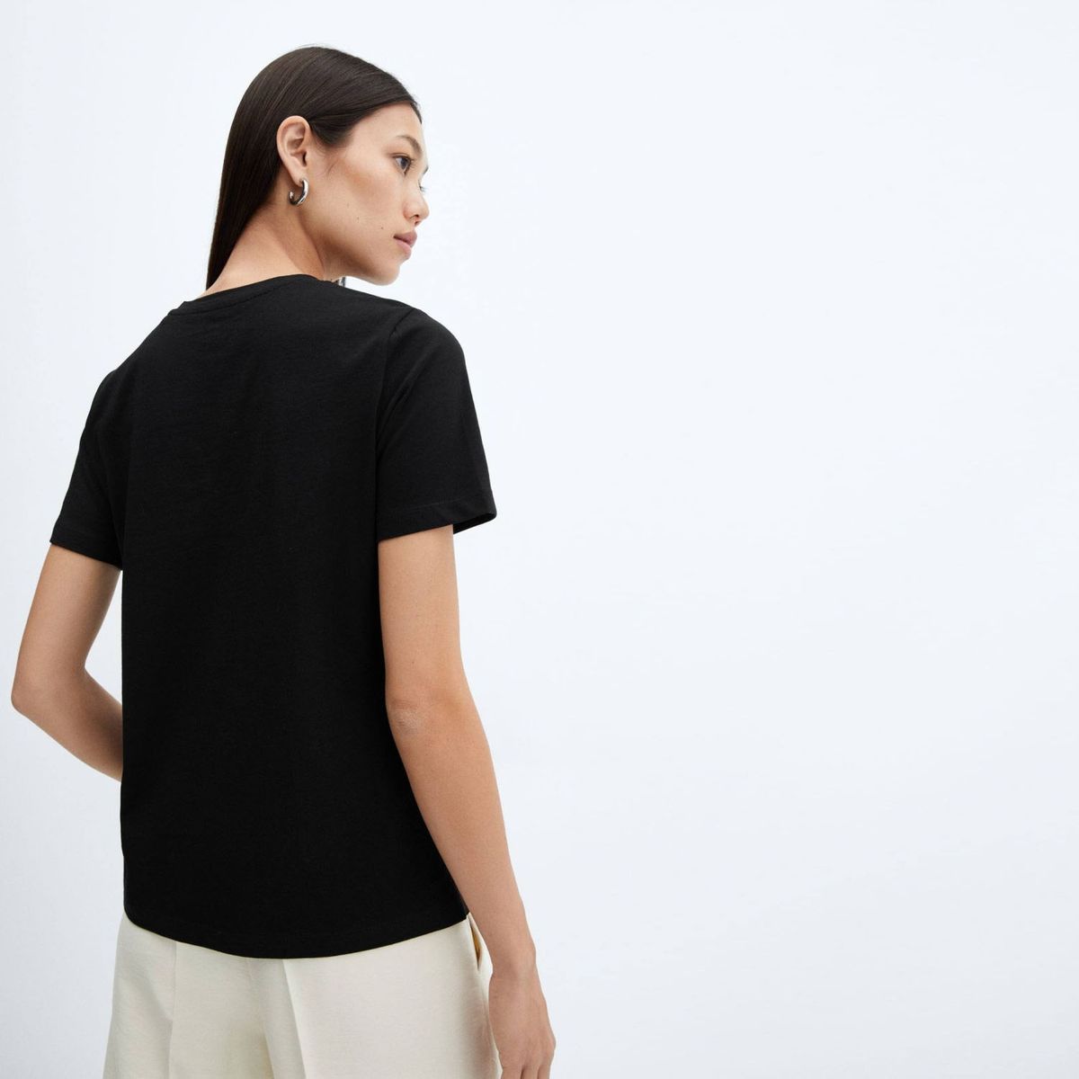 MANGO - Polera 100% Algodón Mujer Mango