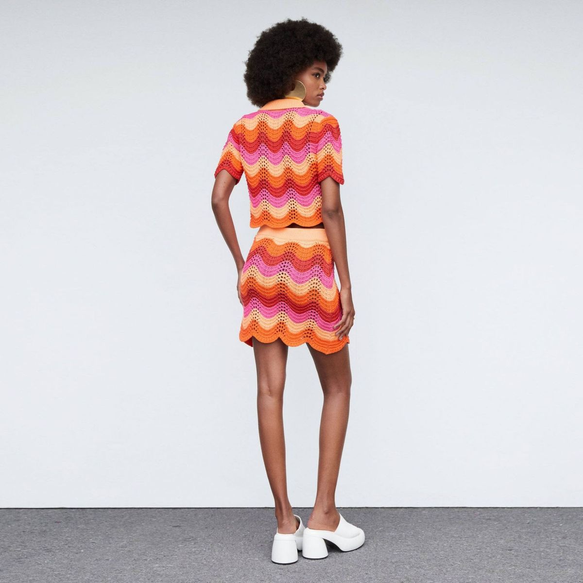 MANGO - Minifalda Punto Calado Mujer Mango