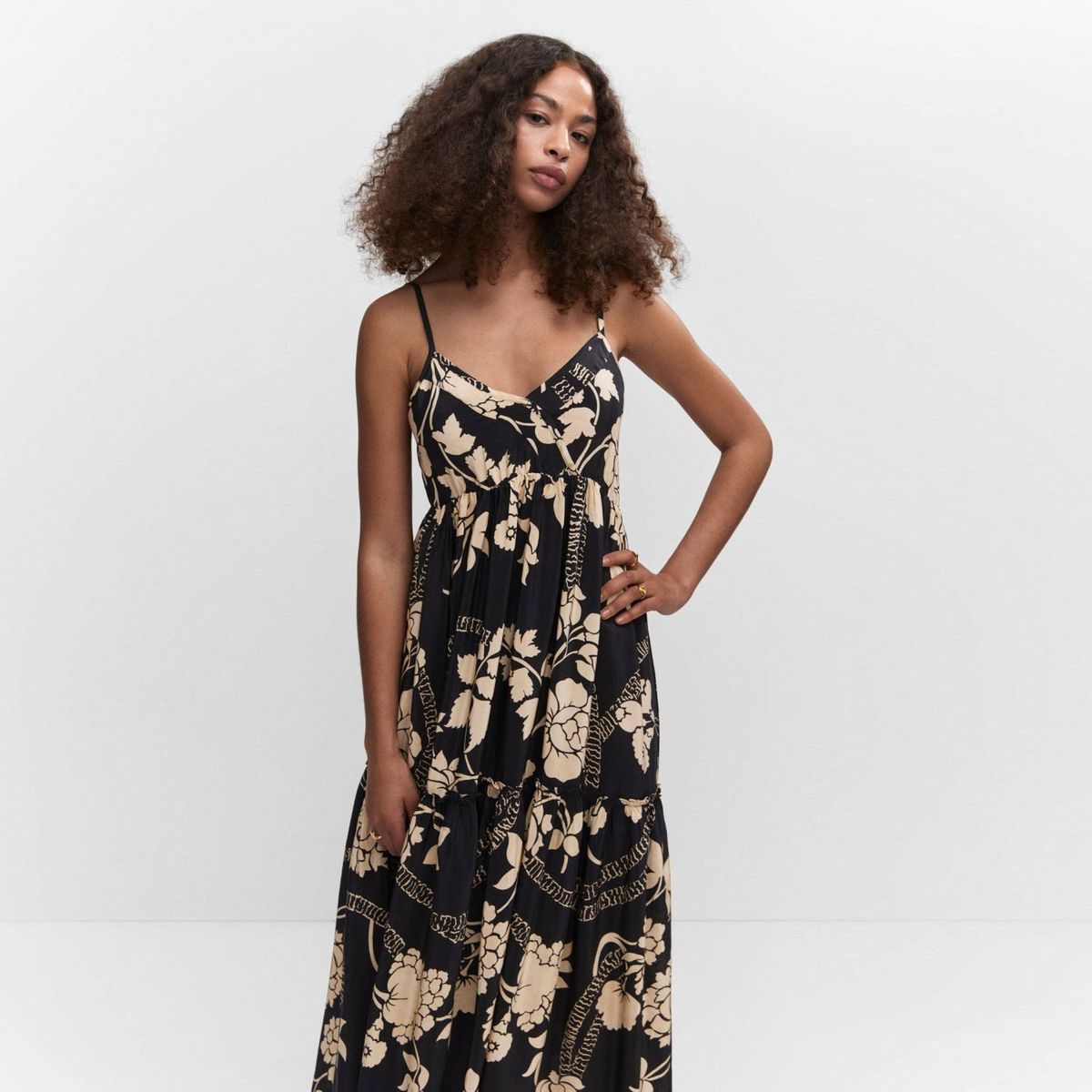 MANGO - Vestido Estampado Vuelo Mujer Mango