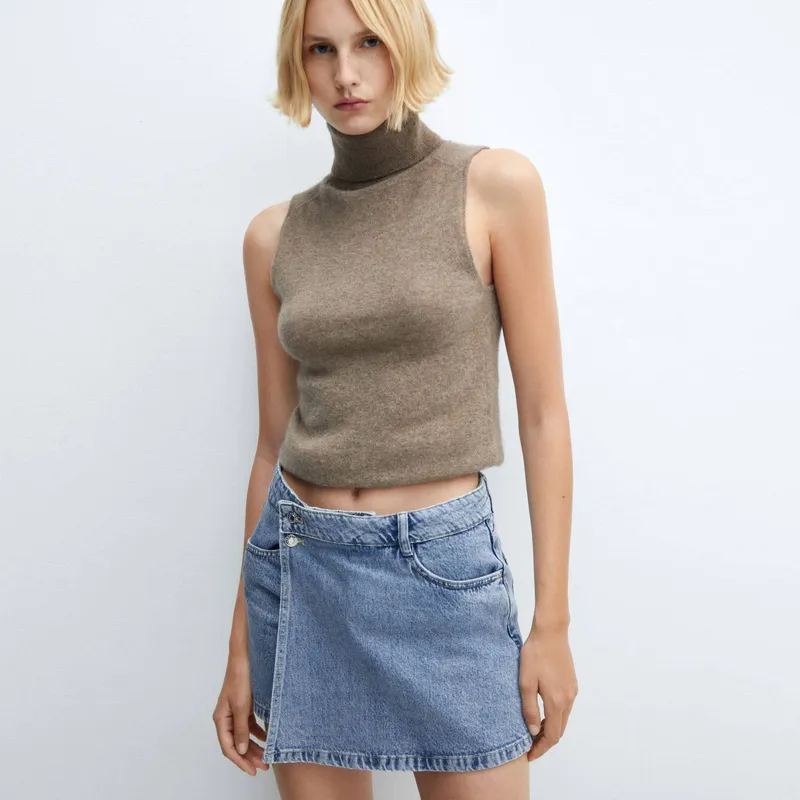 MANGO - Falda Short Vaquera Mujer Mango