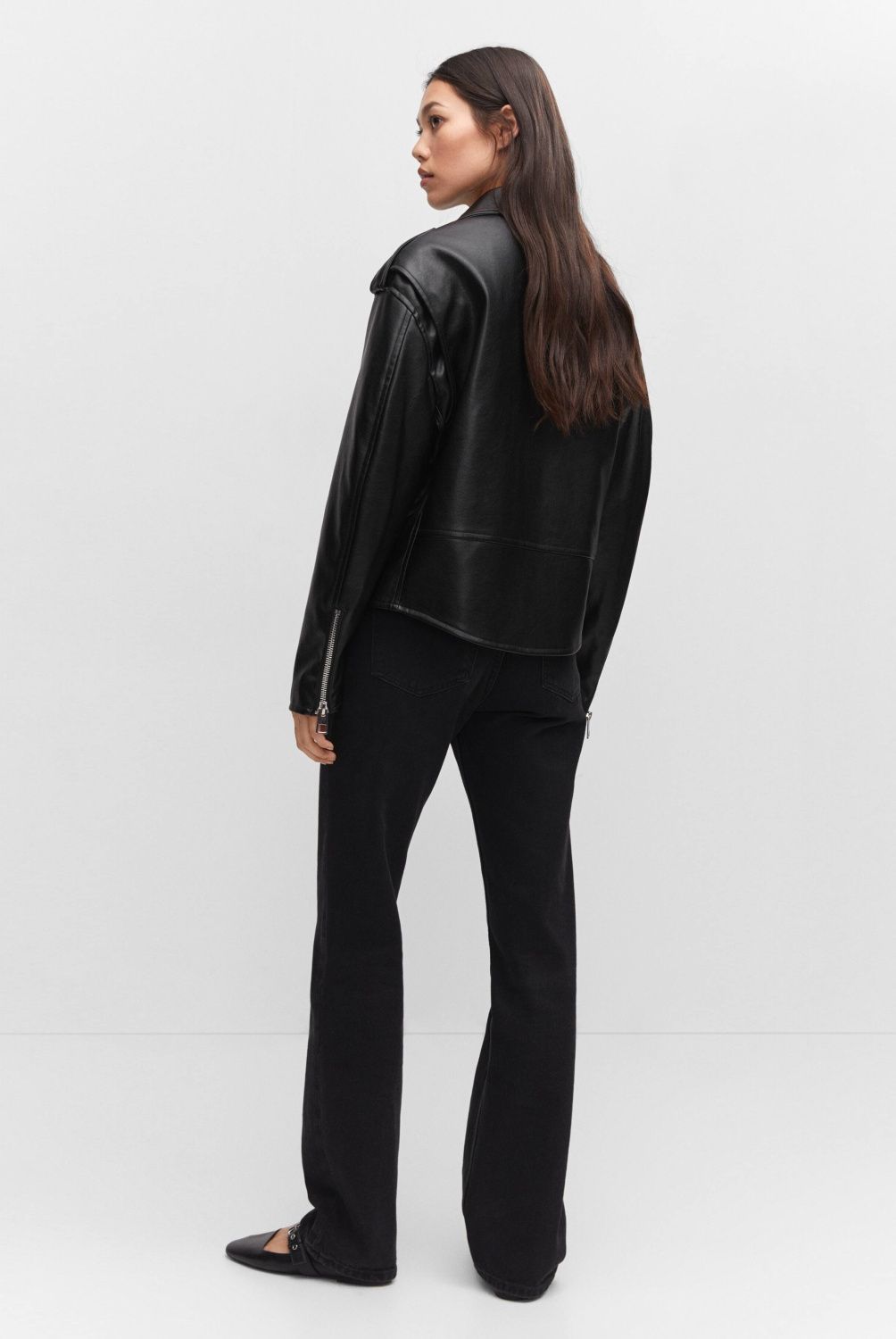 MANGO - Chaqueta Oversize Efecto Piel Mujer Mango