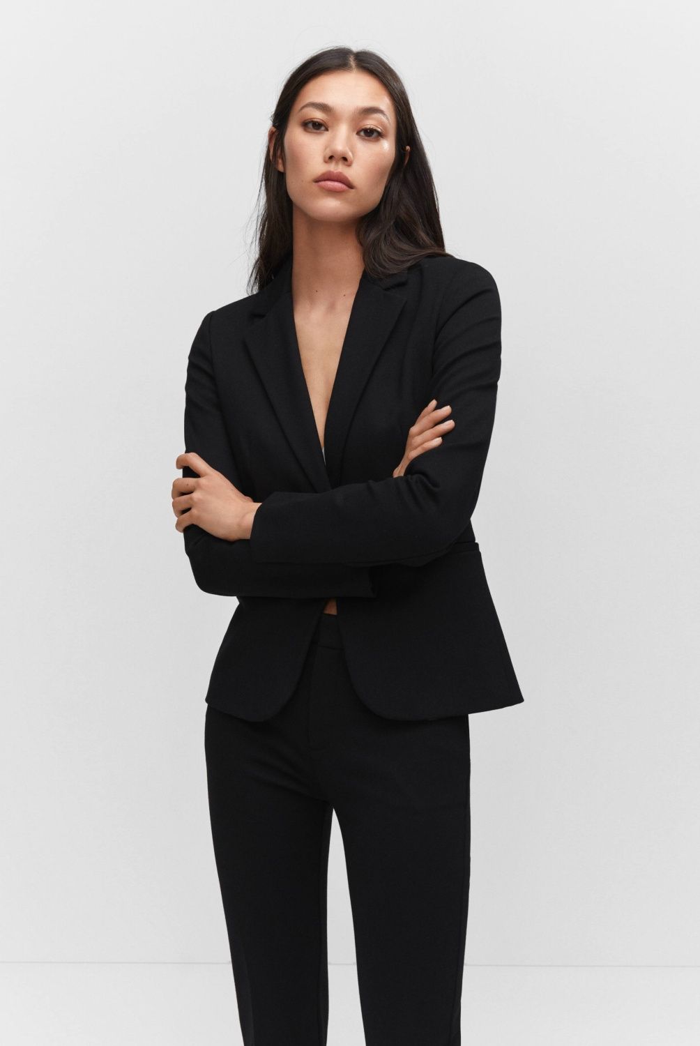 MANGO - Blazer Entallada Punto Roma Mujer Mango