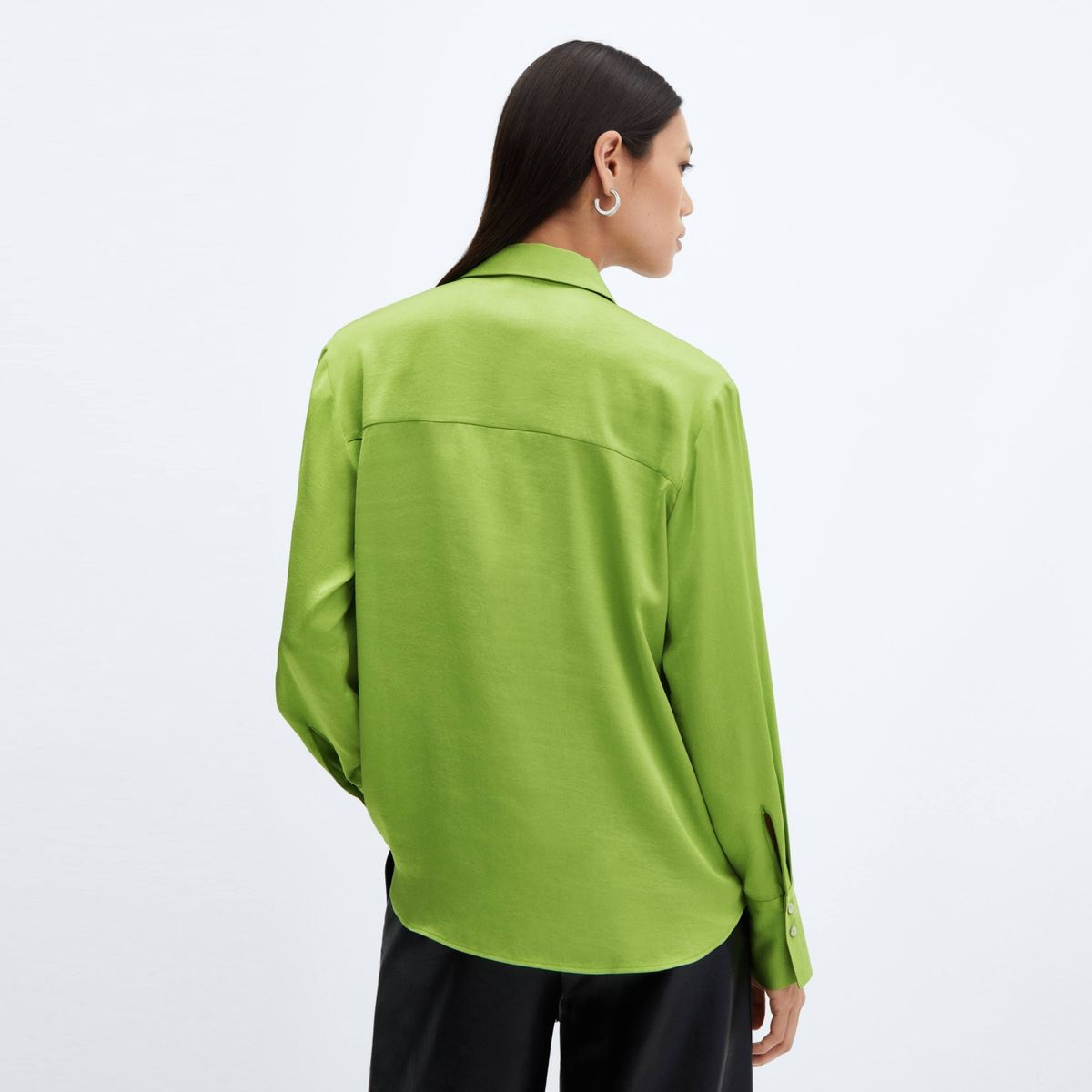 MANGO - Camisa Fluida Satinada Mujer Mango