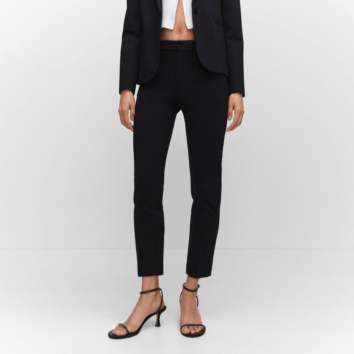 MANGO - Pantalón Recto Punto Roma Mujer Mango