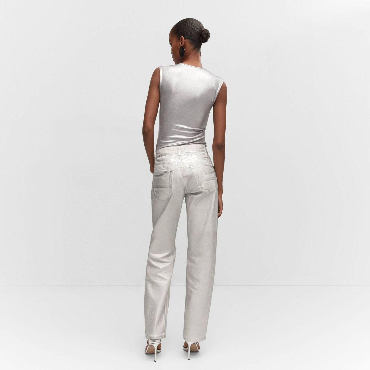 MANGO - Body Metalizado Mujer Mango