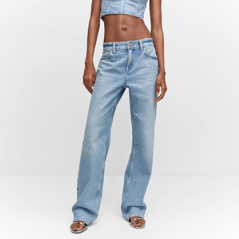 MANGO - Jeans Shinny Tiro Medio Mujer Mango
