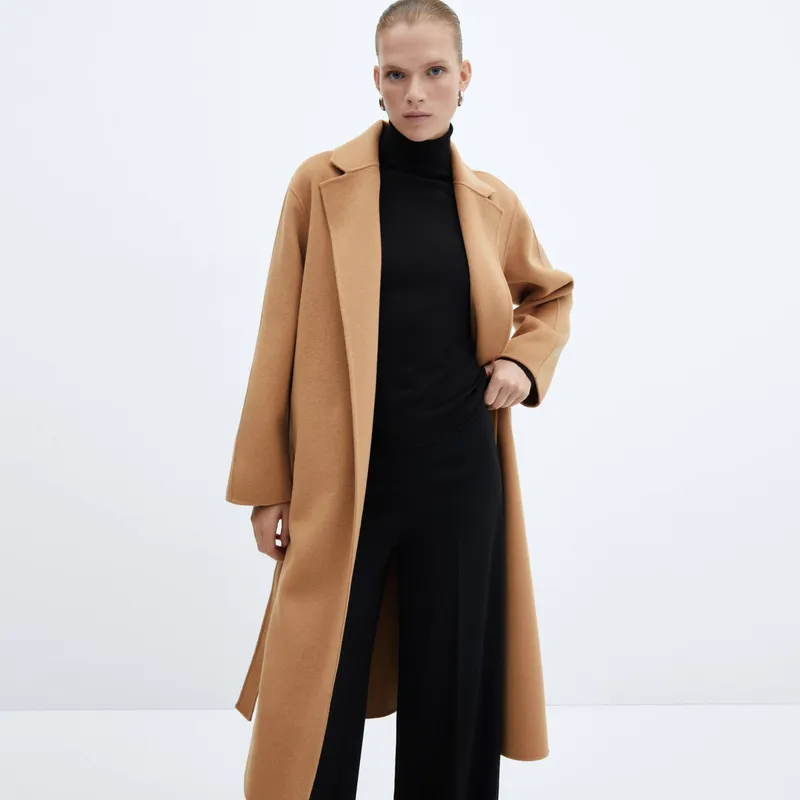 MANGO Abrigo Handmade Cinturón Mujer Mango