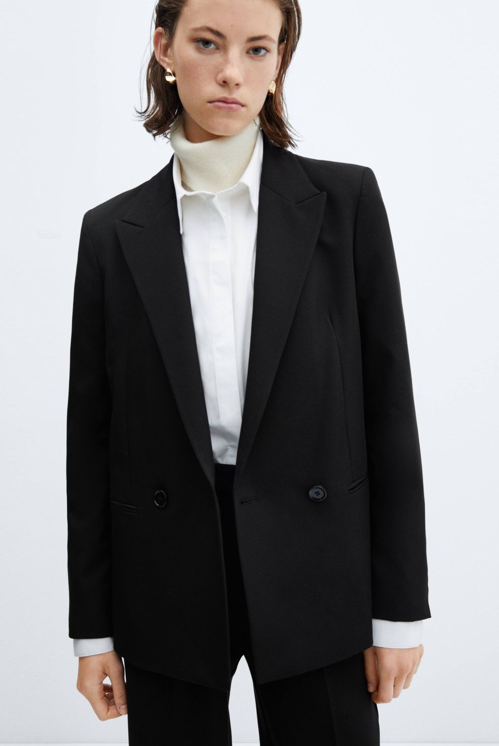 MANGO - Blazer Doble Botonadura Mujer Mango