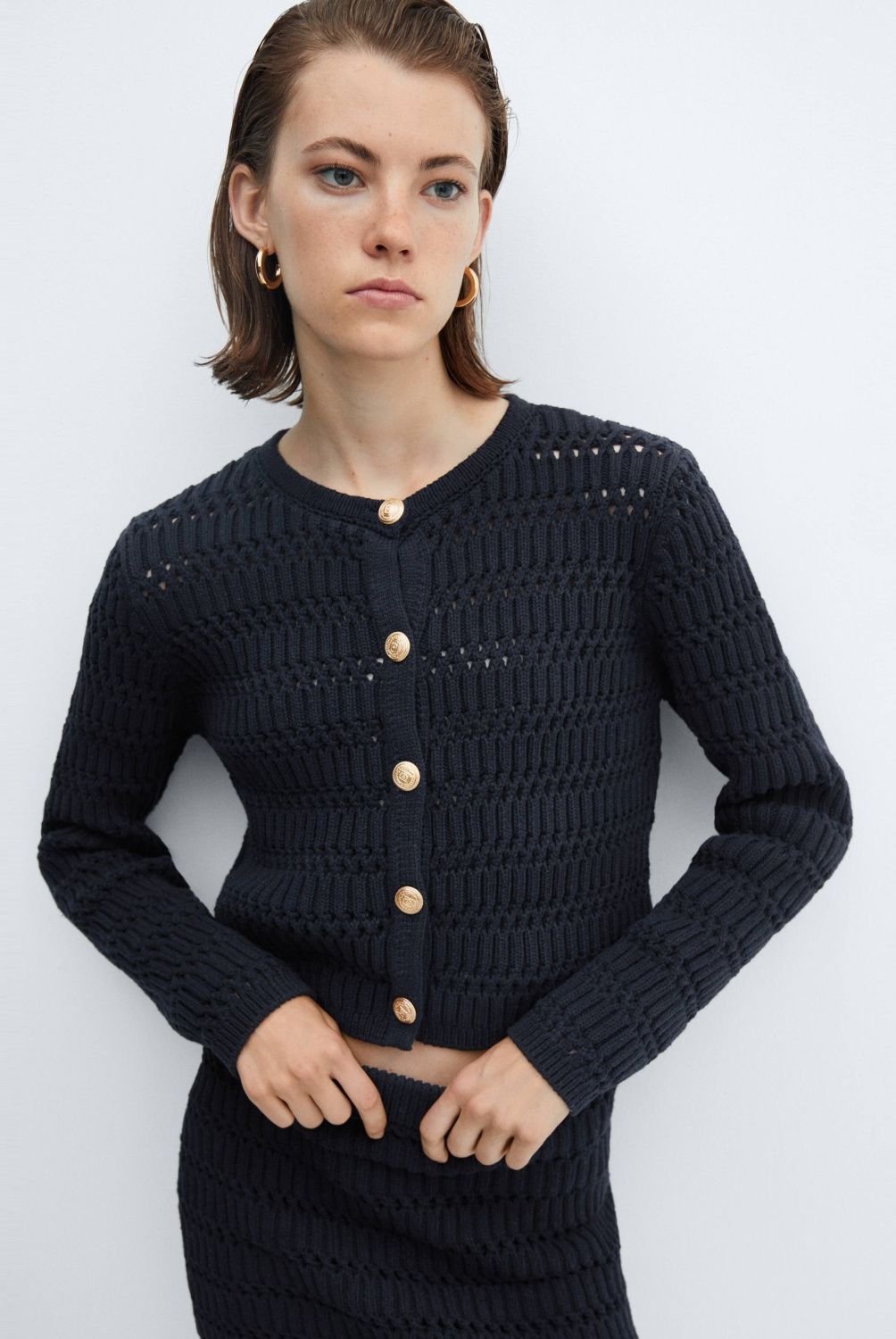 MANGO - Cardigan Punto Botones Joya Mujer Mango