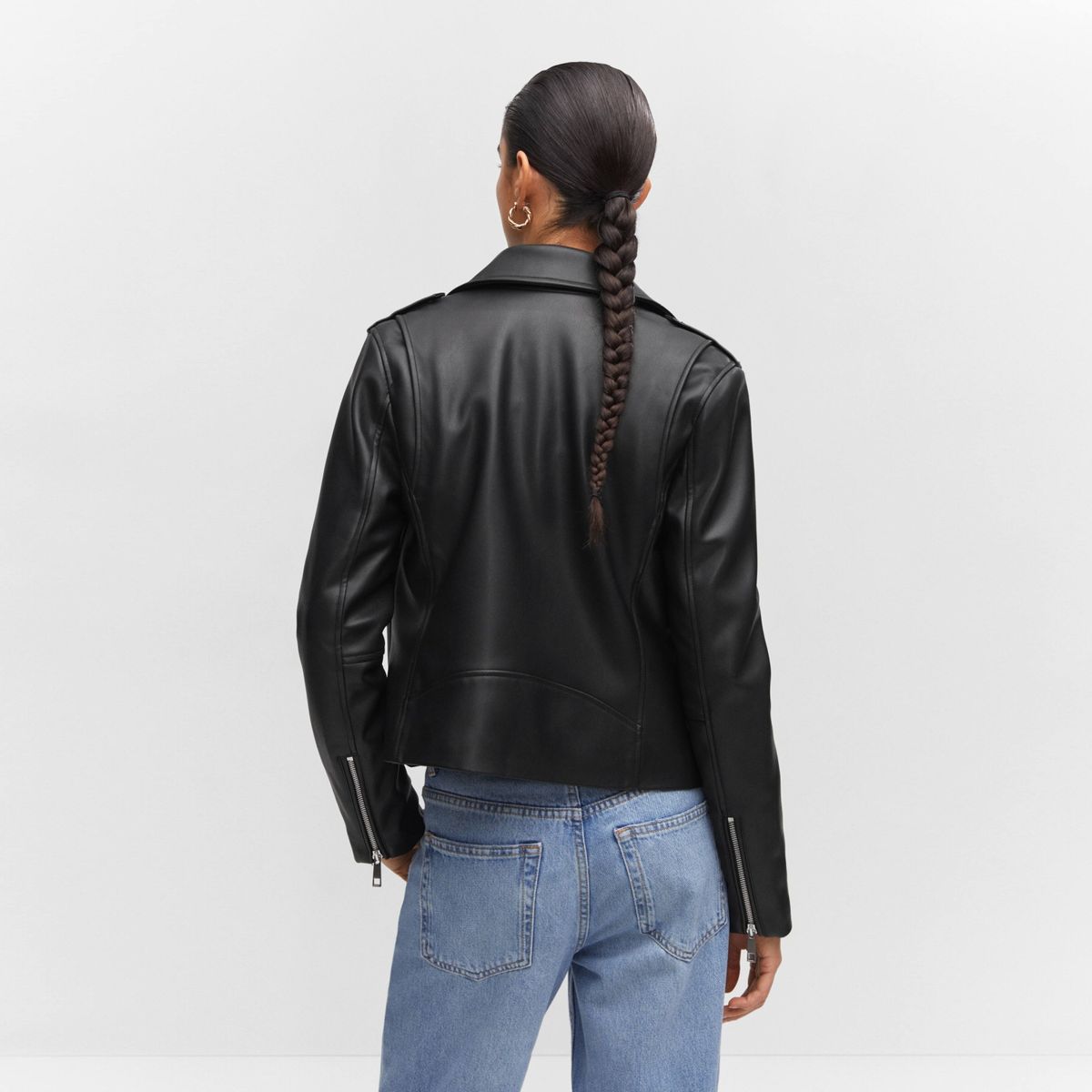 MANGO - Chaqueta Biker Efecto Piel Mujer Mango