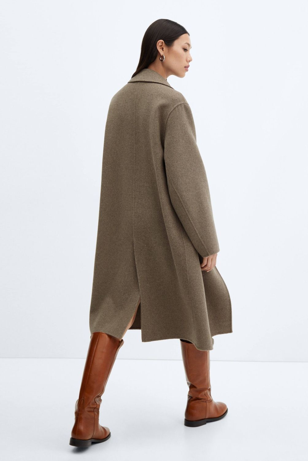 MANGO - Abrigo Lana Handmade Oversize Mujer Mango